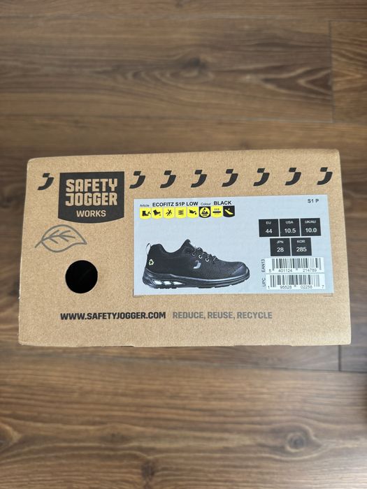 Półbuty robocze Safety Jogger Ecofitz S1P Low S1P SR ESD CI FO, czarne