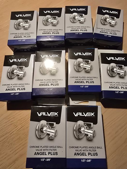 Zawor katowy Valvex 1/2"-3/8"  10 szt + gratis