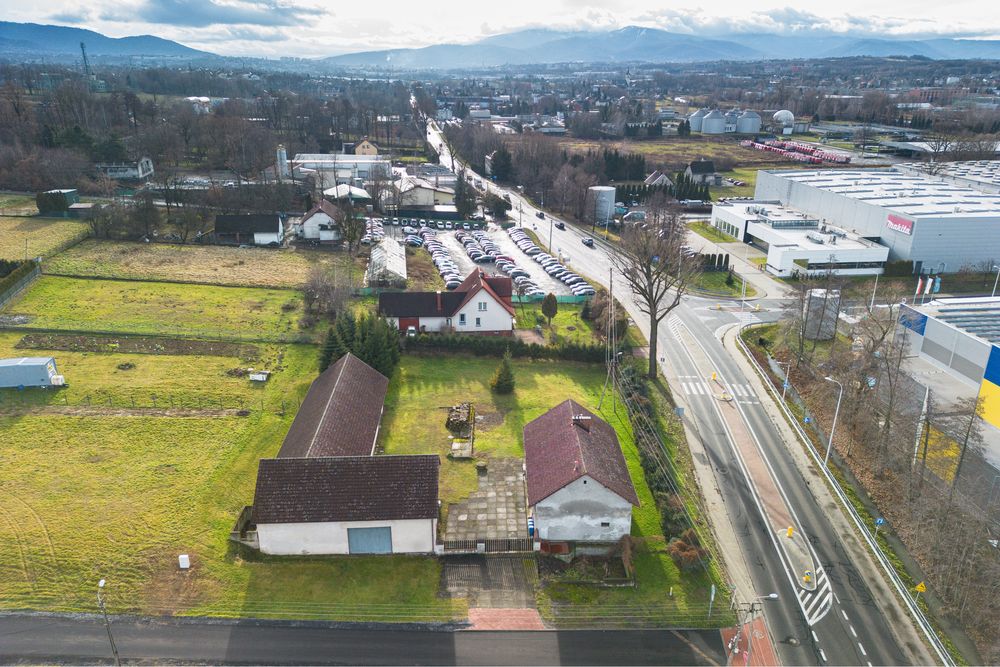 Dzialka usługowa 2000m2, Komorowice ul. Gliwicka, dzialka zabudowana
