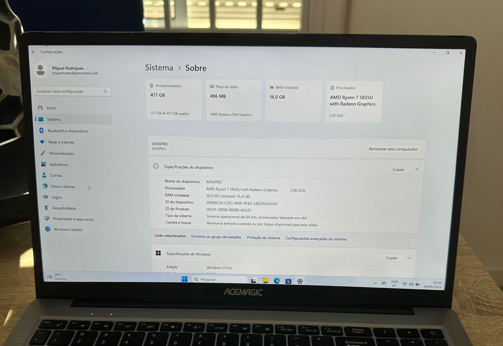 Computador AceMagic AX16PRO