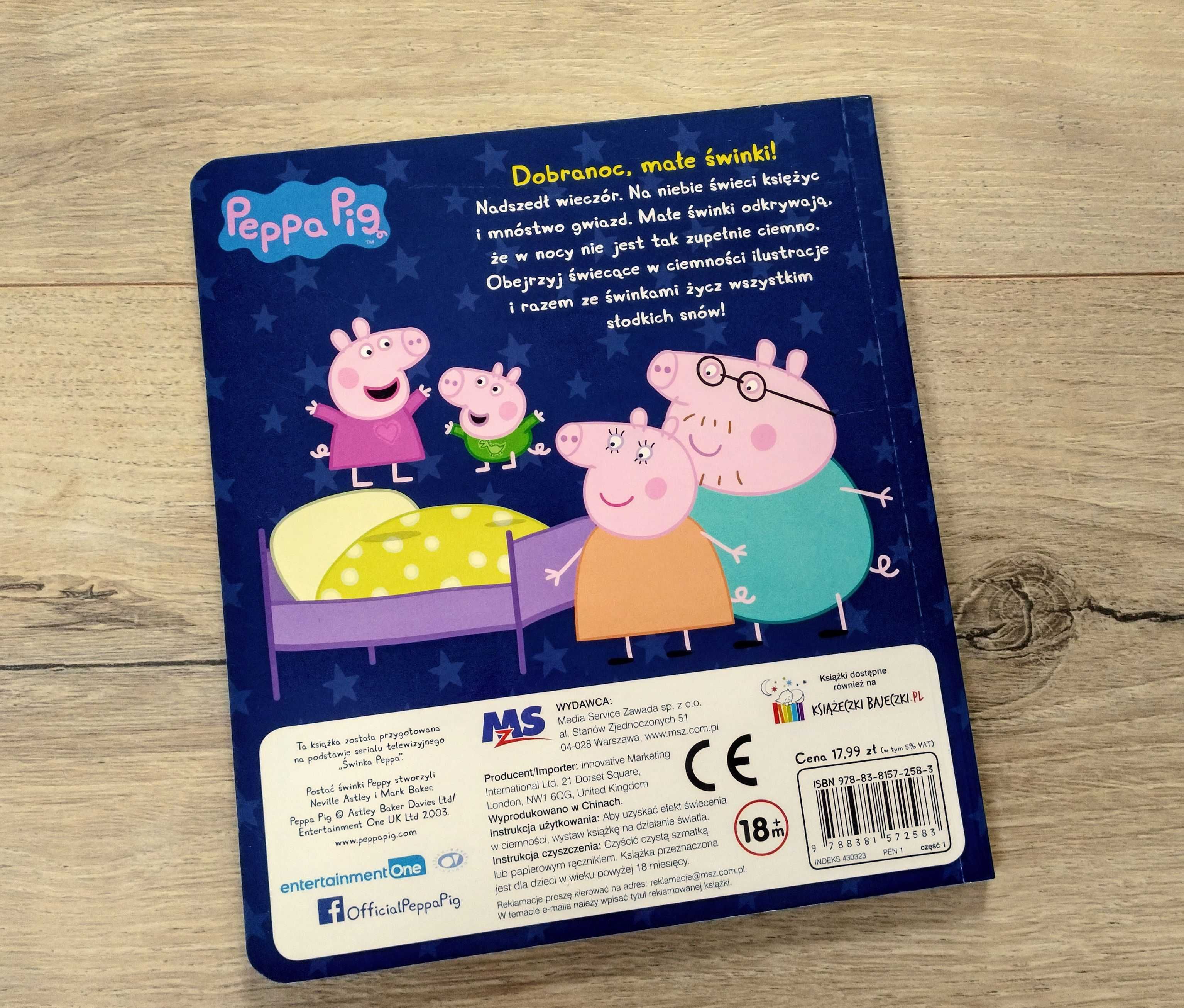 Świnka Peppa. Słodkich snów. Książka świeci w ciemności.