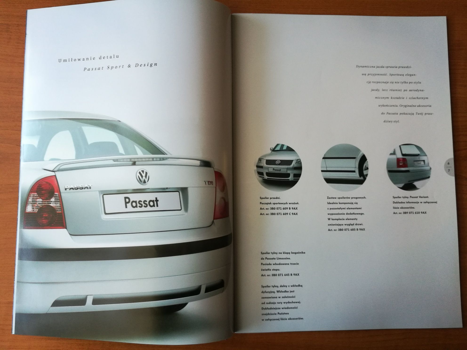 Prospekt akcesoria VW Passat B5 edycja polska