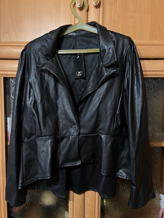 Кожаный пиджак размер 54