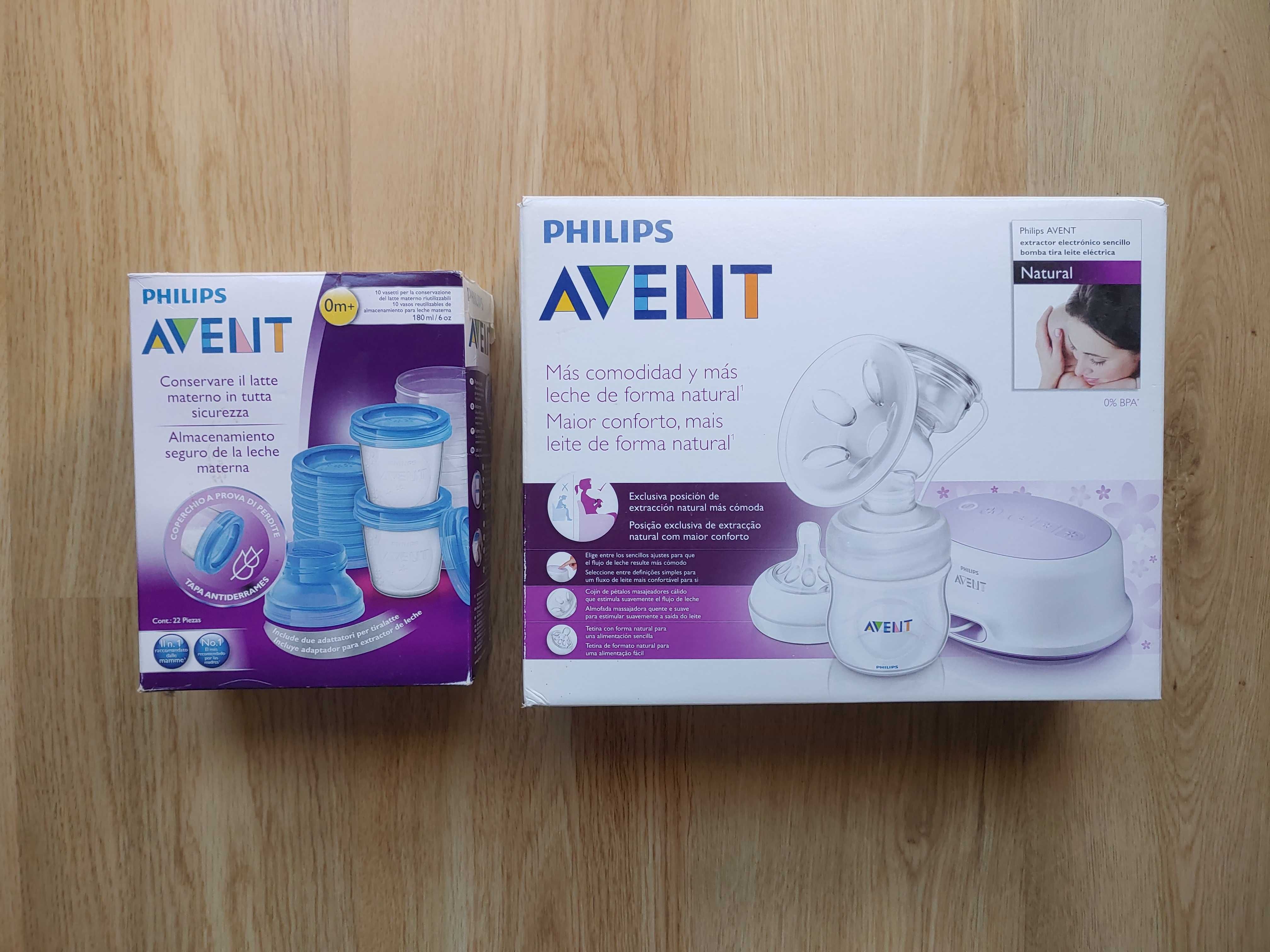 Avent extrator de leite + Copos para alimentação infantil