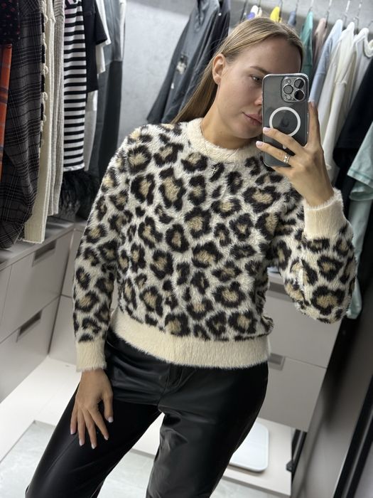Леопардовий светр травка Zara (М розмір)