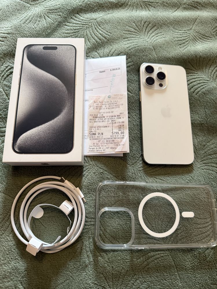 Iphone 15 pro max 256gb gwarancja. 99% baterii.