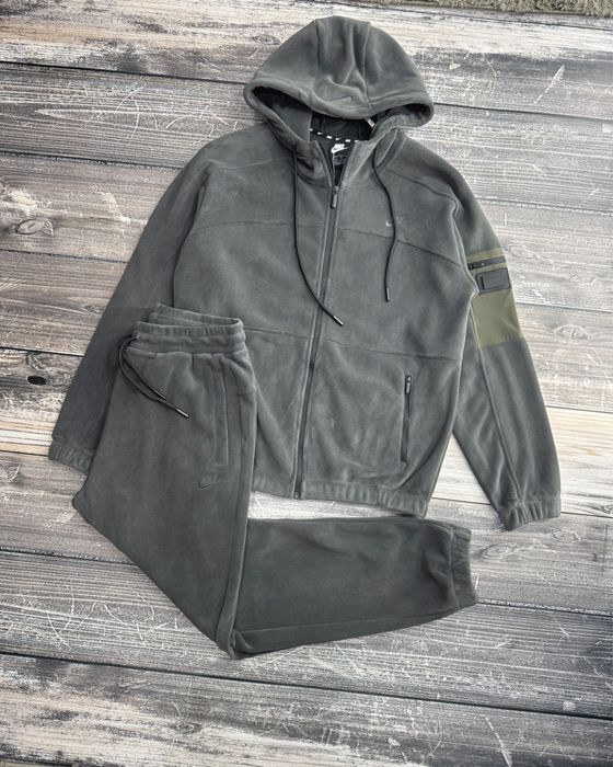 Чоловічий флісовий теплий костюм nike хакі, сірий L,XL,XXL,3XL,4XL