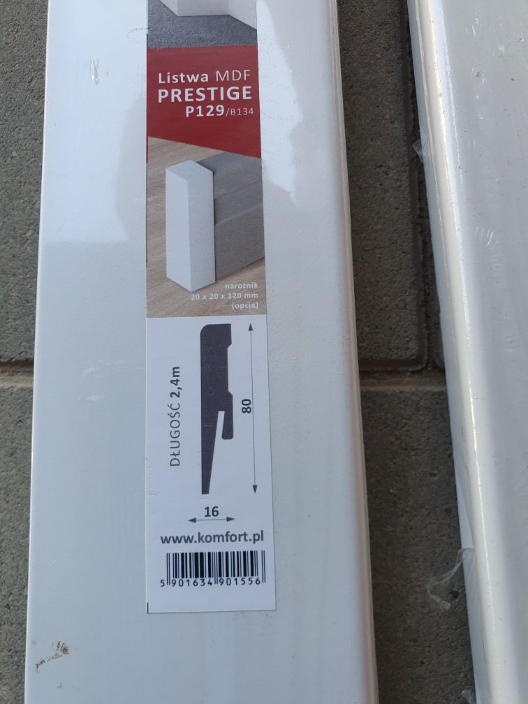 Listwa mdf biała prestige P129