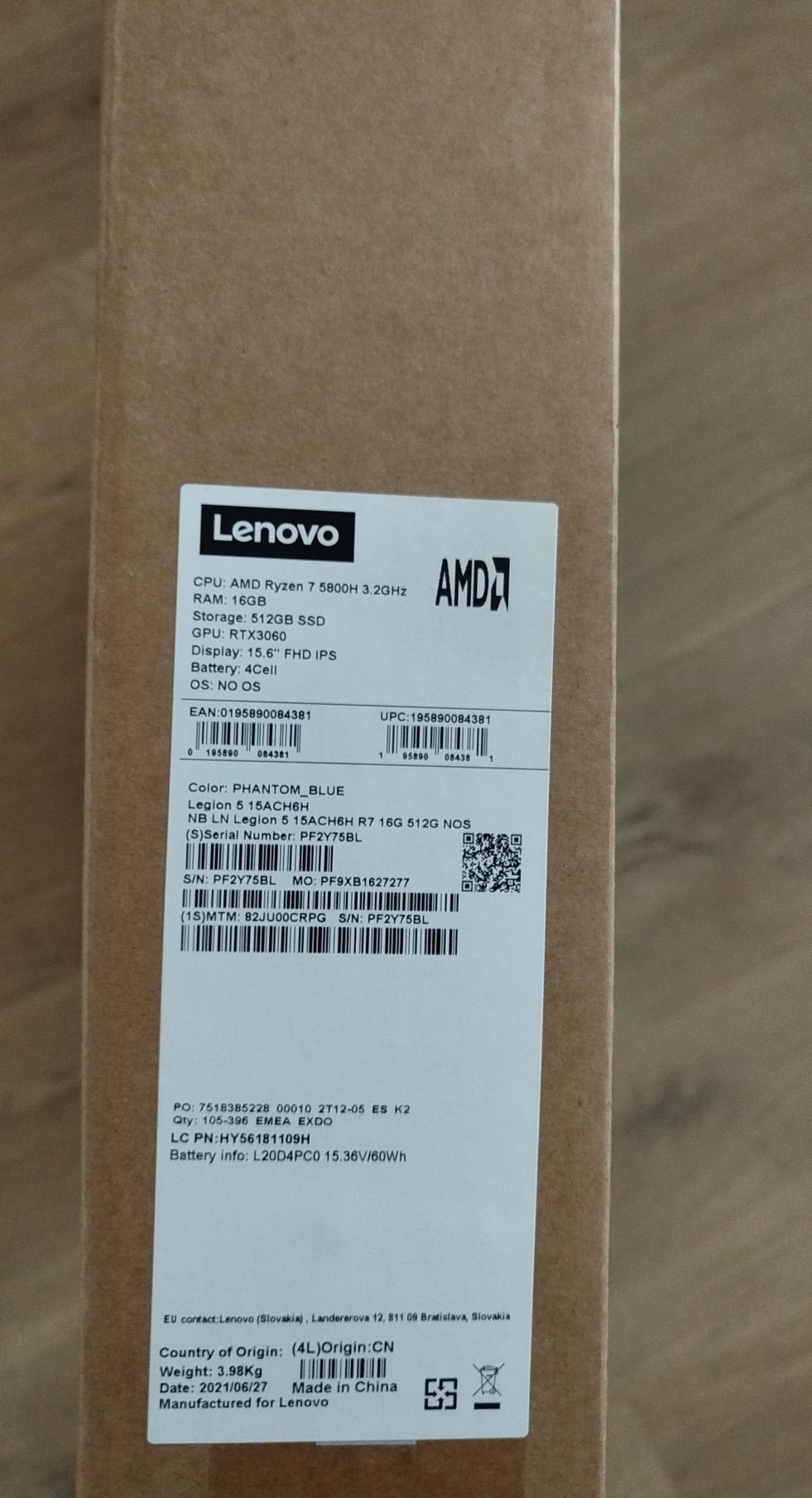 Portátil Gamer Lenovo rtx3060