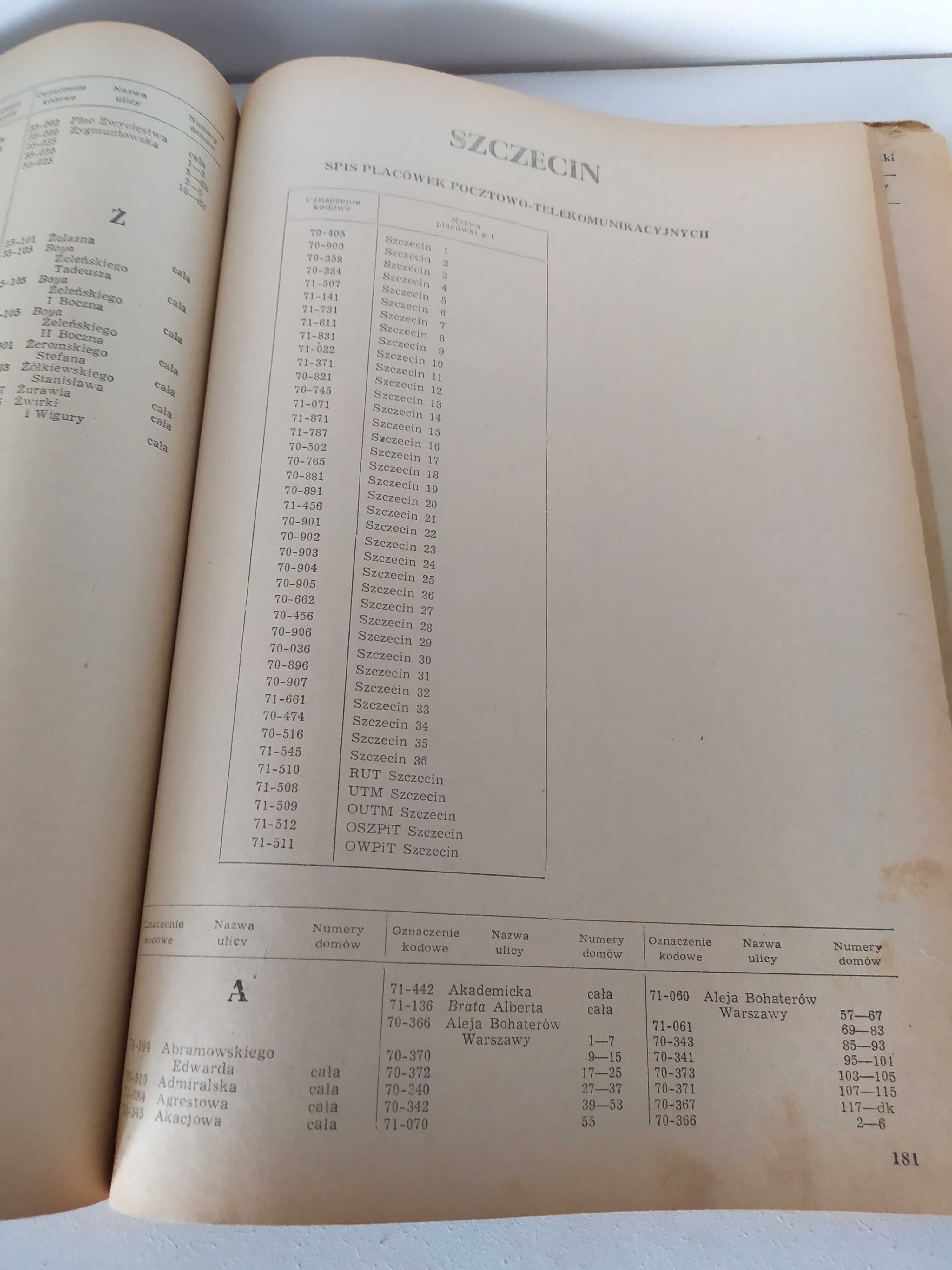 Spis pocztowych oznaczeń kodowych Warszawa 1972, Pamiątka PRL