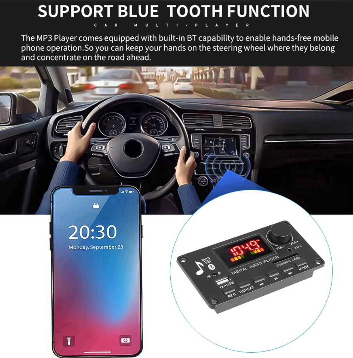 2*40W 80W з підсилювачем! Bluetooth 5.0  MP3 WMA WAV FLAC APE Декодер