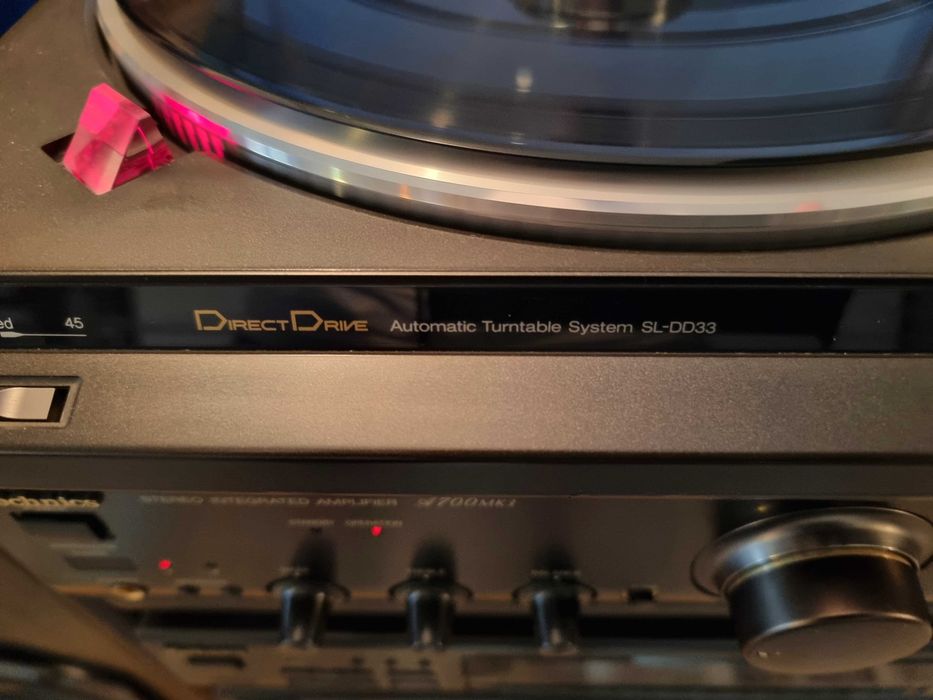 Wieża Technics 2 piloty kolumny gramofon +