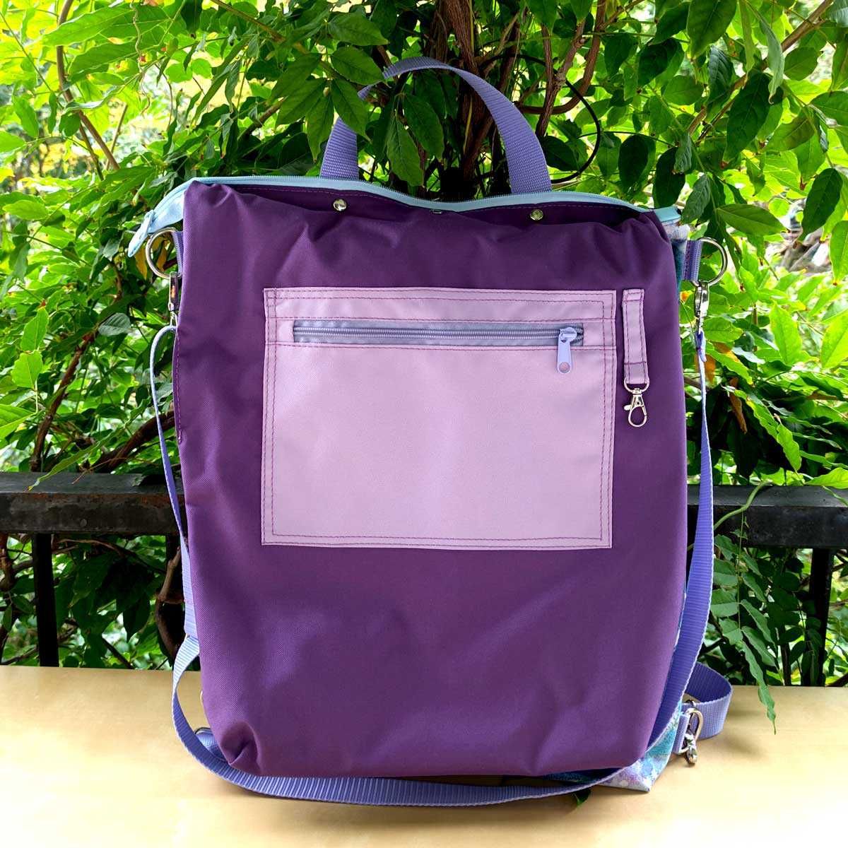 Torba-plecak wodoodporna Rose Blue in Purple hand made