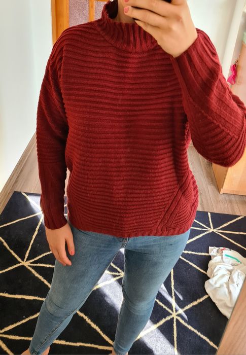 fajny ciepły cieplutki sweter sweterek oversize na zimę zima