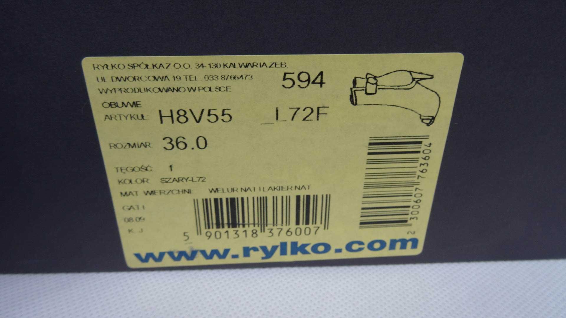 Ryłko skórzane botki zamsz lakierek 36