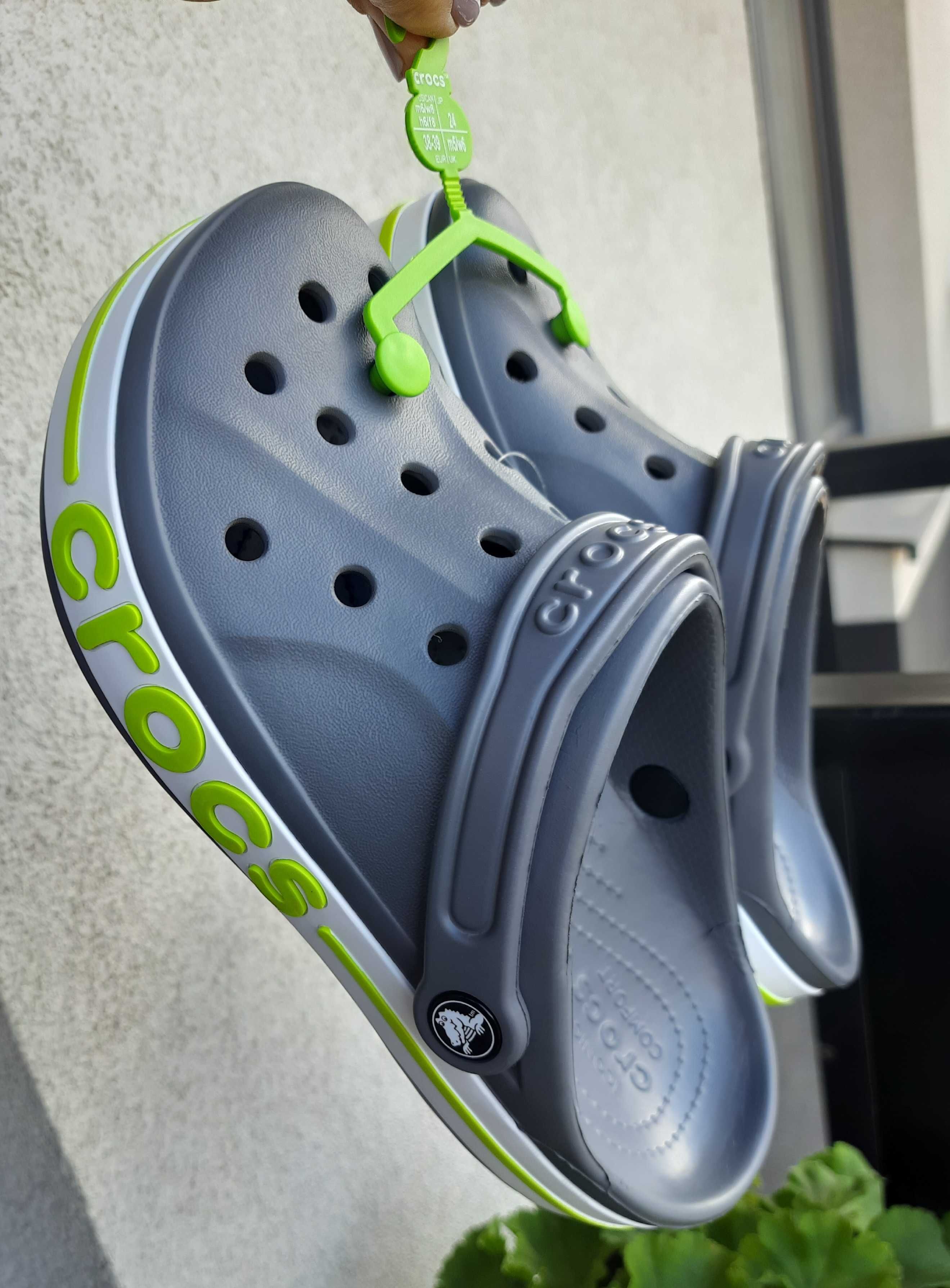 Unisex Сабо Crocs Bayaband Clog 38- 39 Slate Grey Lime Punch