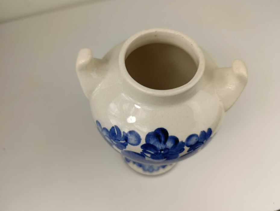 Wazon ceramiczny niebieski amfora fajans ZF KOŁO ręcznie malowany 19,5