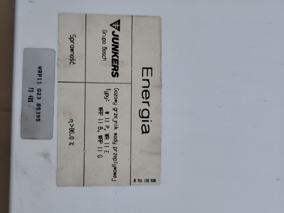 Podgrzewacz gazowy wody Junkers