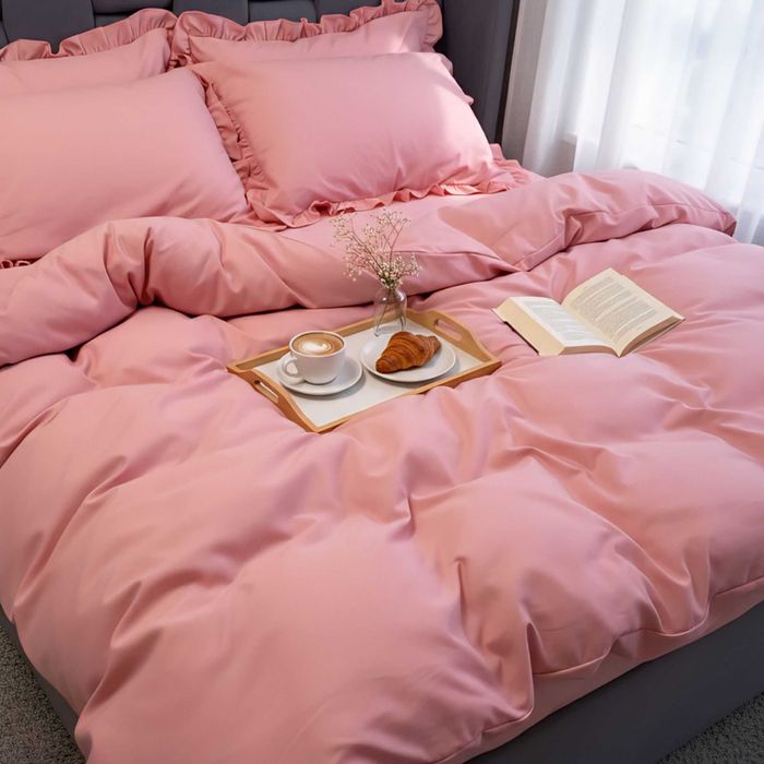Тепла постільна білизна Фланель 150 г/м2. Колір Рожева Пудра. Байка