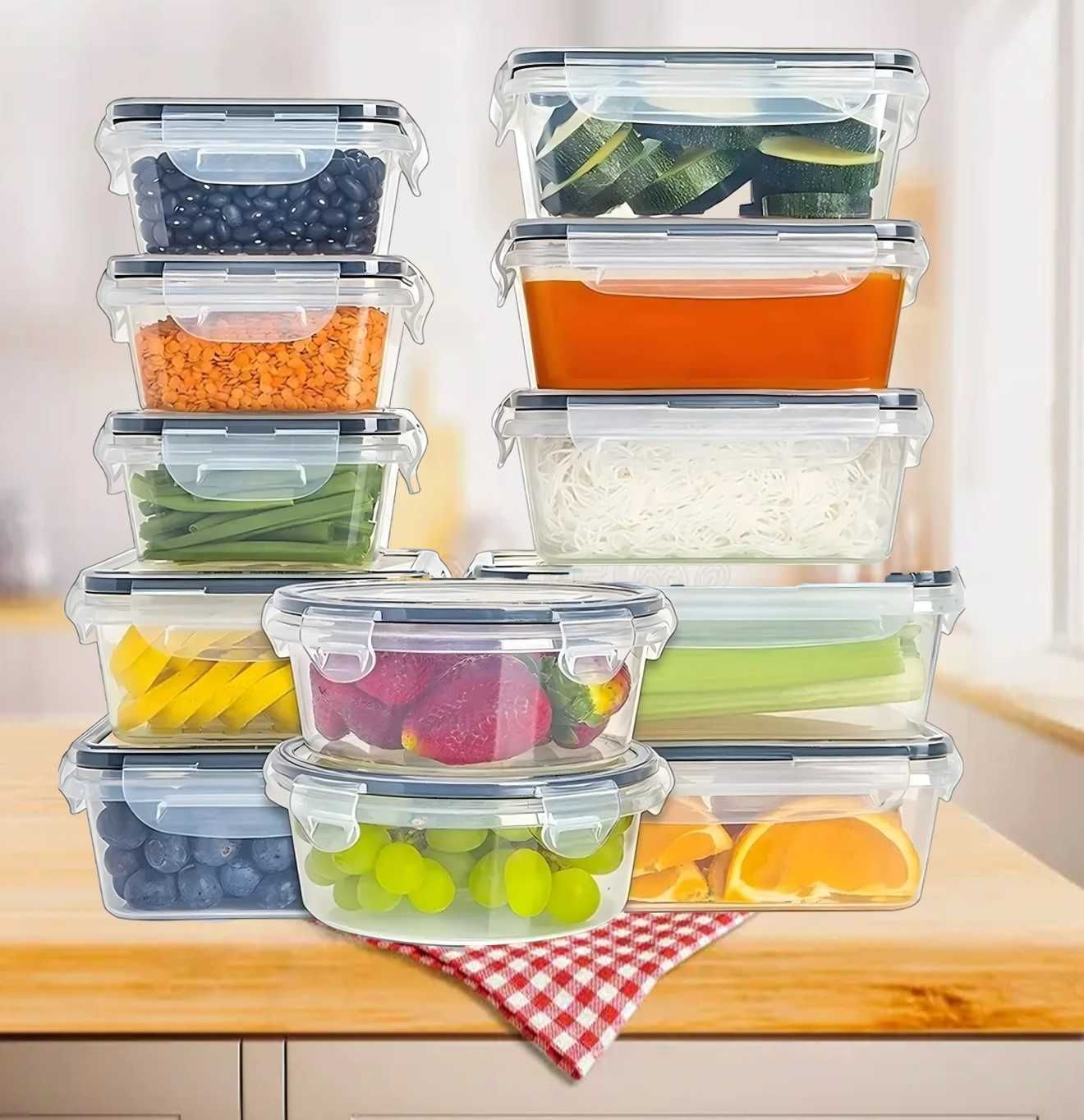 12 x pudełka na żywność lunchbox pojemniki plastikowe śniadaniówka