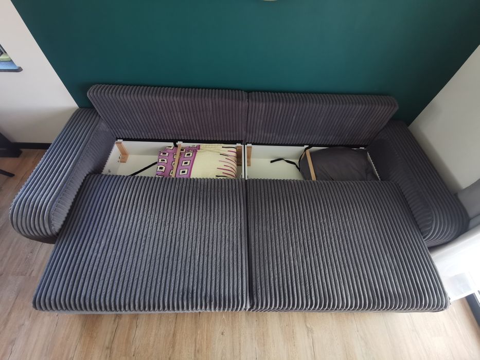 SOFA 4 os 300 cm z funk.spania antracyt z Agata Meble