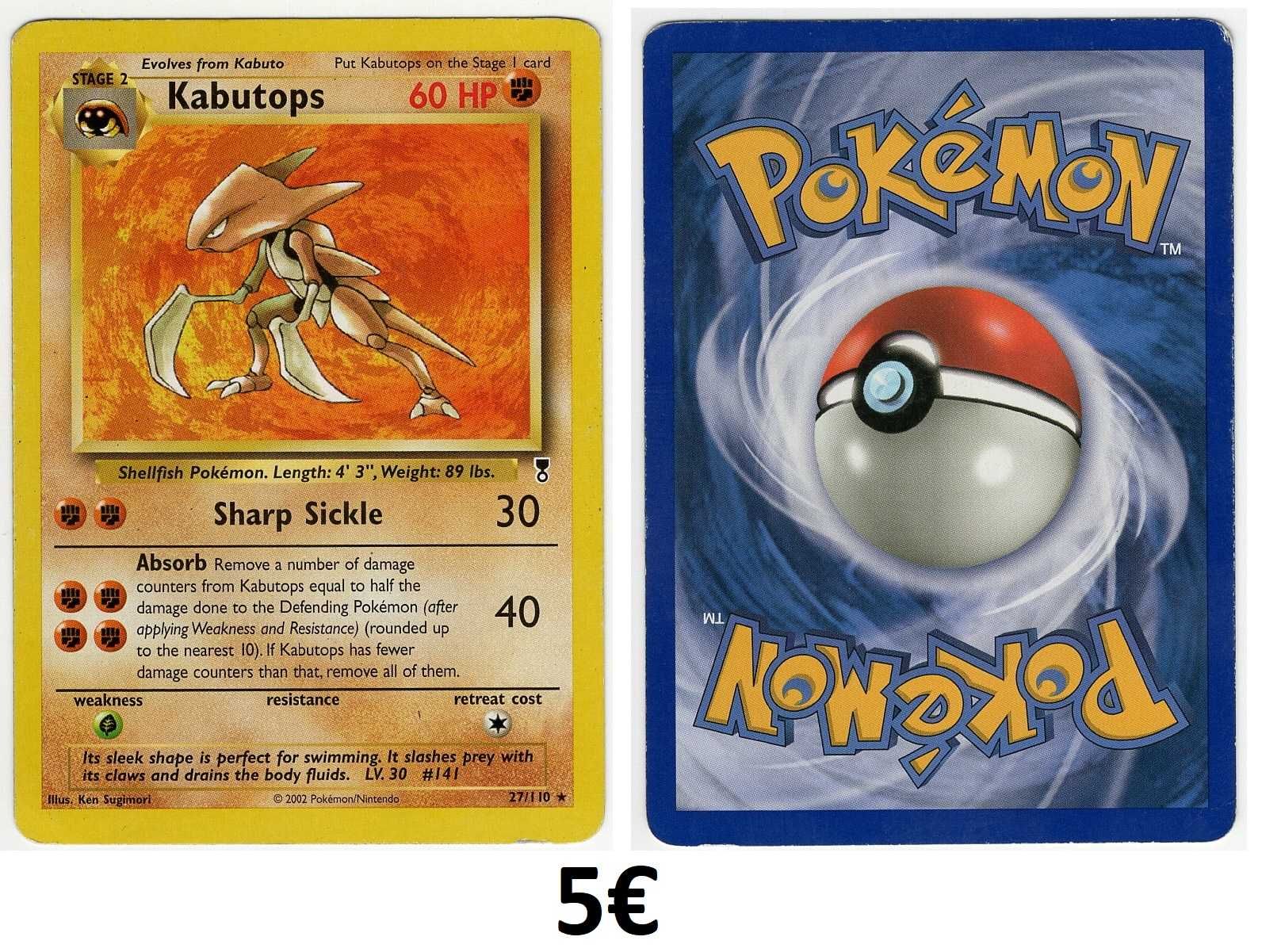 Cartas Pokemon antigas