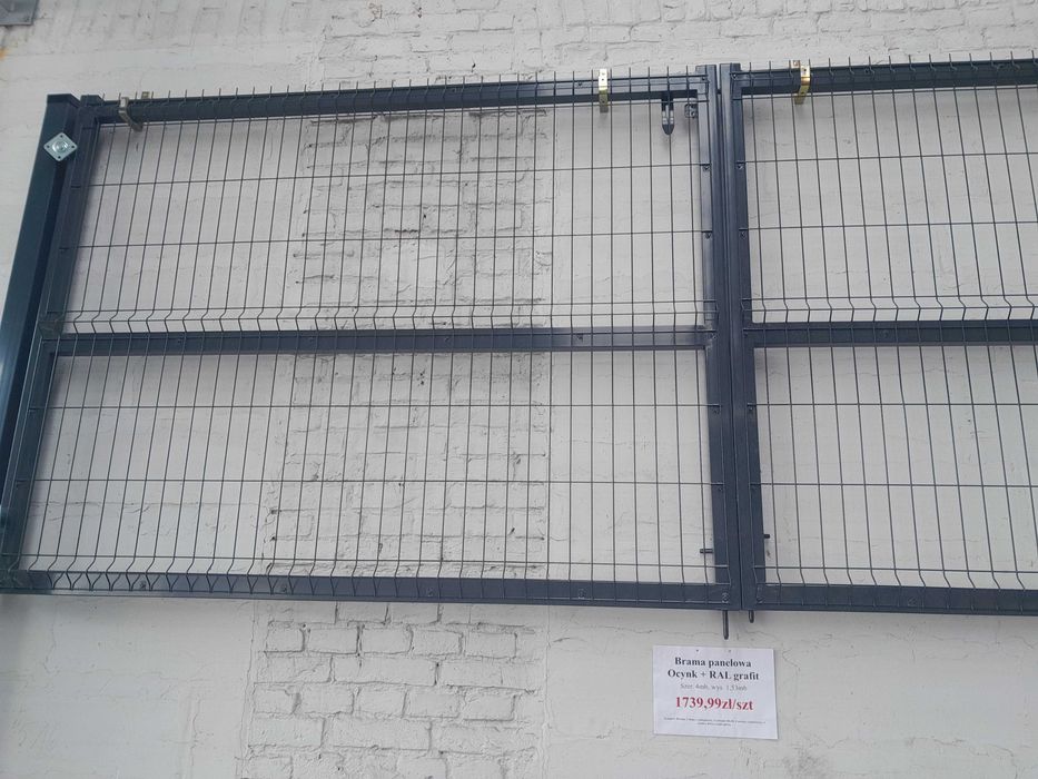 Furtka panelowa wys 1,53mb szerokość kompletna 1,5 m grafit lewa prawa