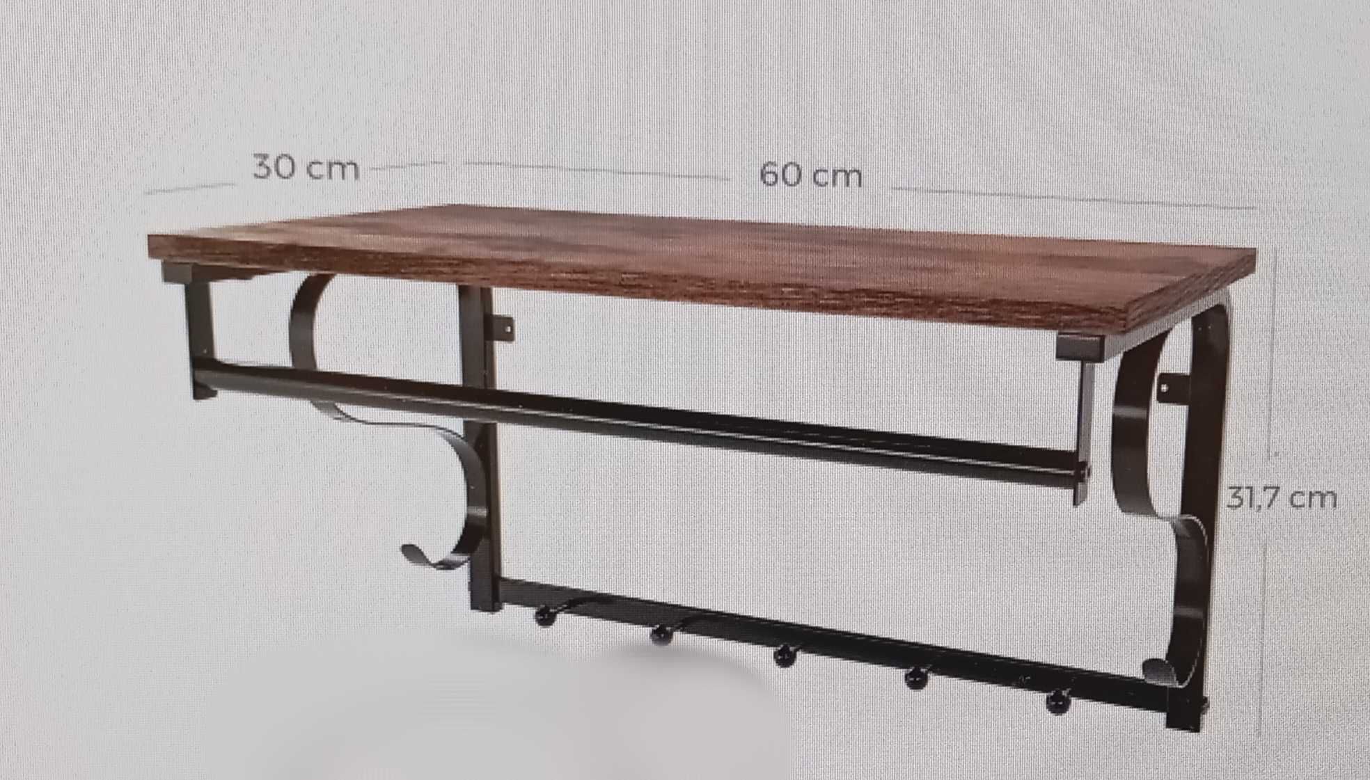 Wieszak z półką 60cmx30cm