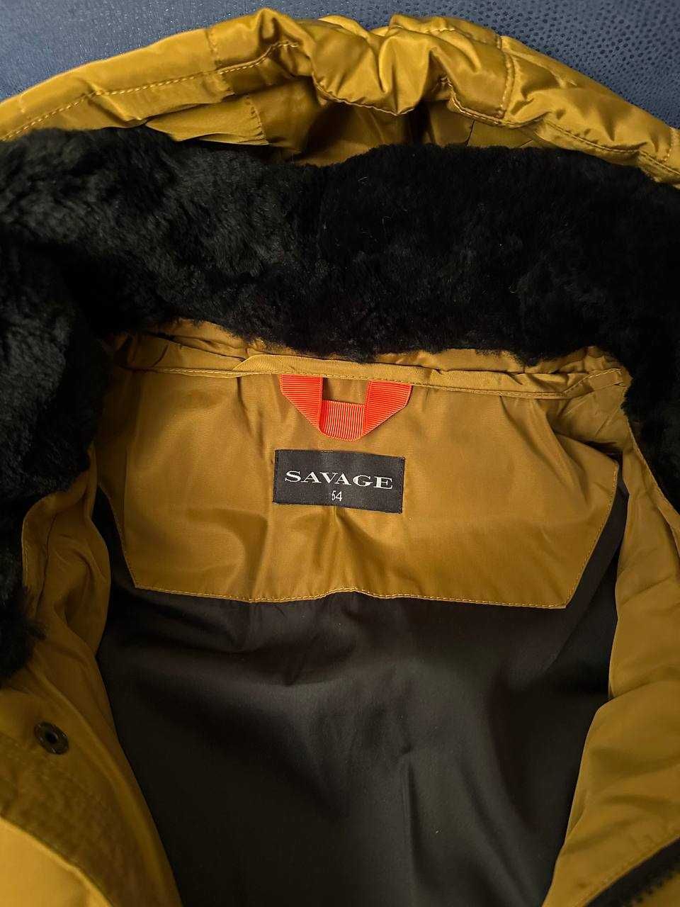 Зимний пуховик, куртка Savage, цвет горчичный , 54 размер