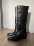 Zara botas em pele preta novas n.36