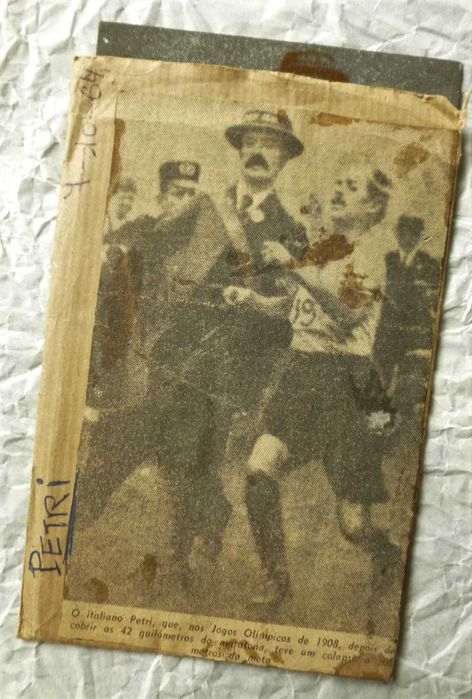Jornal - chapa de impressão antiga - Jogos Olímpicos 1908 - Atletismo