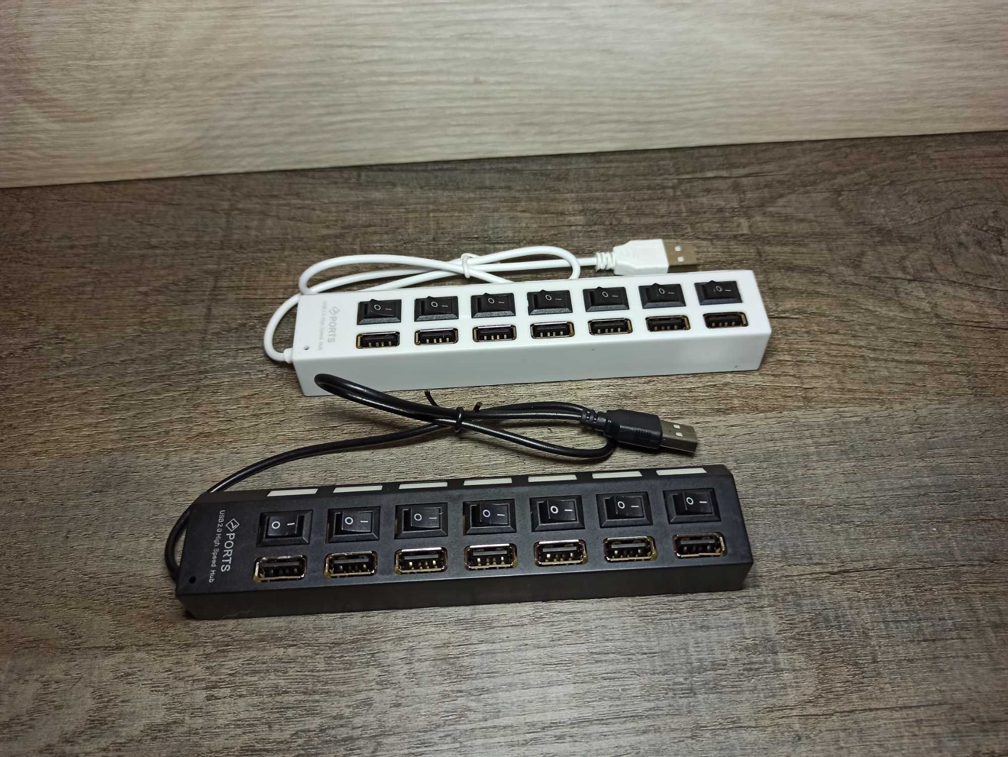 Разветлитель переходник USB хаб 7 портов USB 2,0 с выключателями