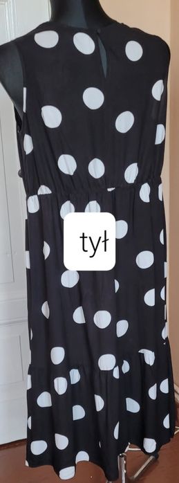 Sukienka czarna w białe grochy Papaya, rozm. 20