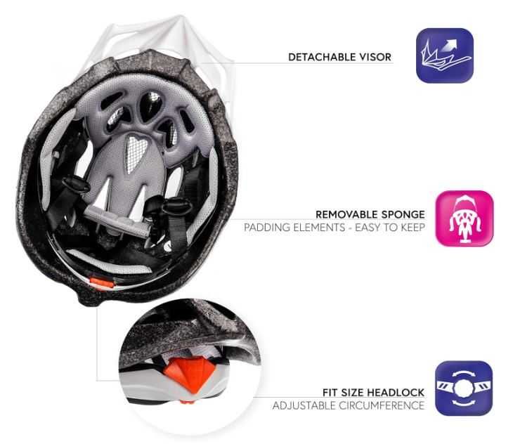 Kask rowerowy Meteor DRIZZLE rozmiar M (55-58cm) kolor biały