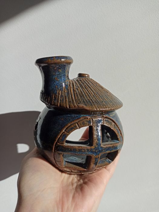 Świecznik kominek dom chatka latarenka t light