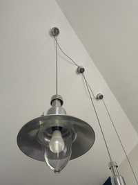 Lampy loft srebrne duża regulacja kabla