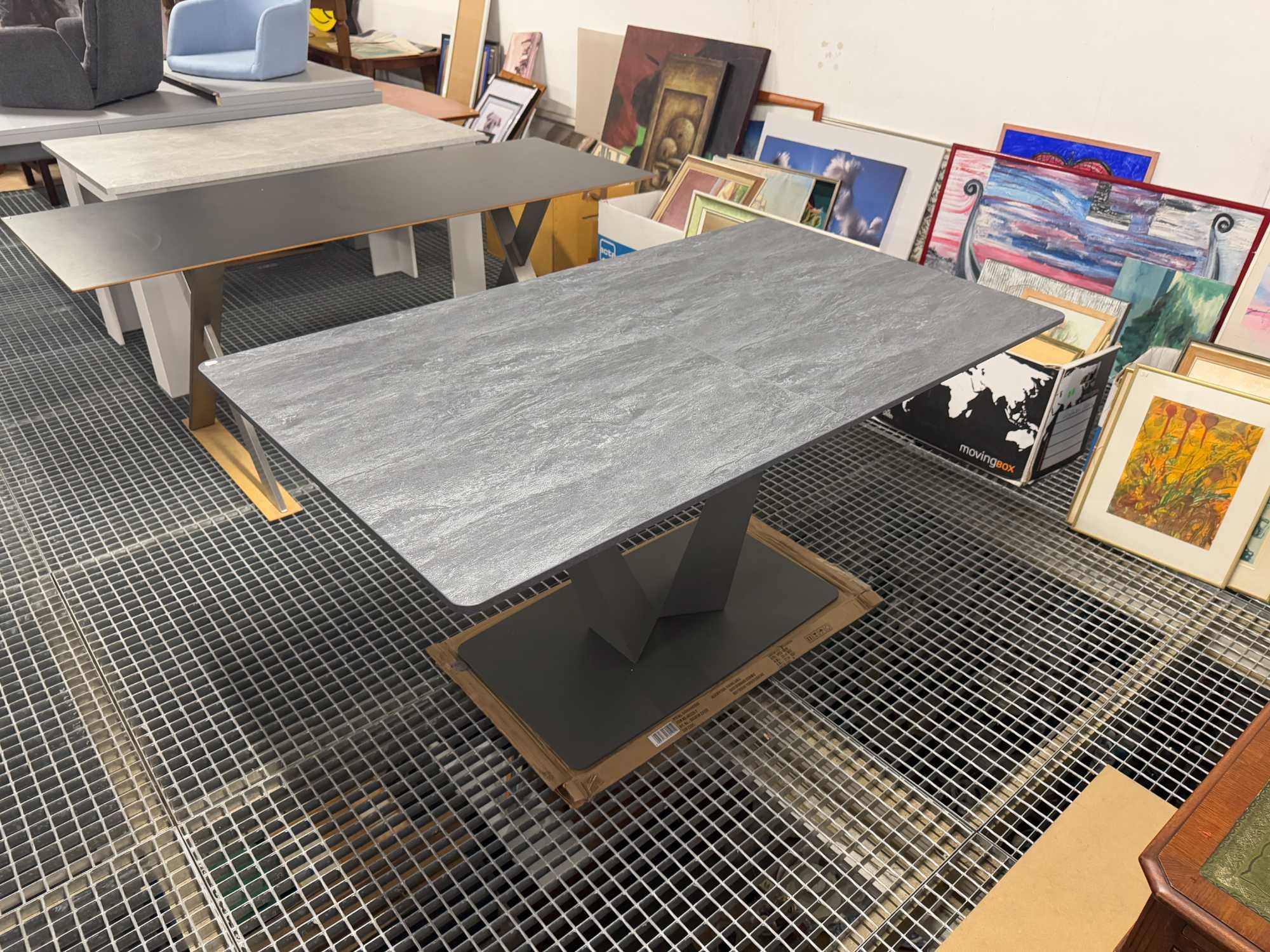 Stół w stylu Loft stół rozkładany antracyt