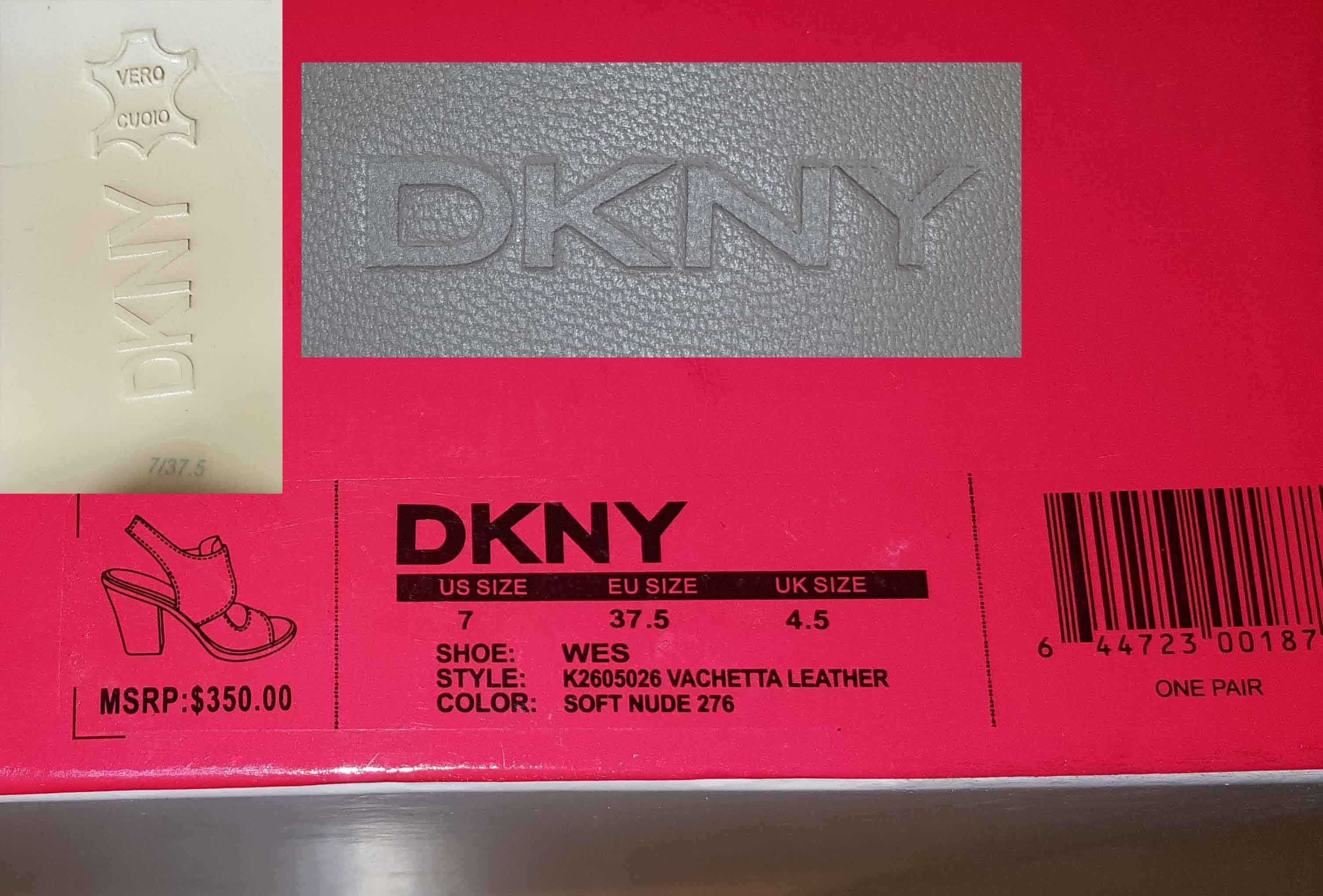 Кожаные нюдовые босоножки Донна Каран DKNY