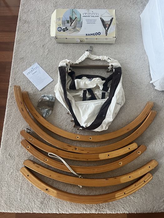 Hamak huśtawka z kokonem Amazonas kangoo brąz beż drewno