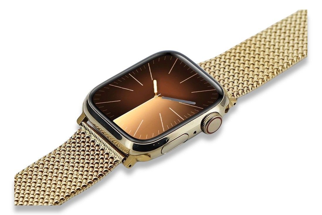 Złoty zegarek Apple watch z 14k złotą bransoletą MRMU3QPA&mbw014 Warsz