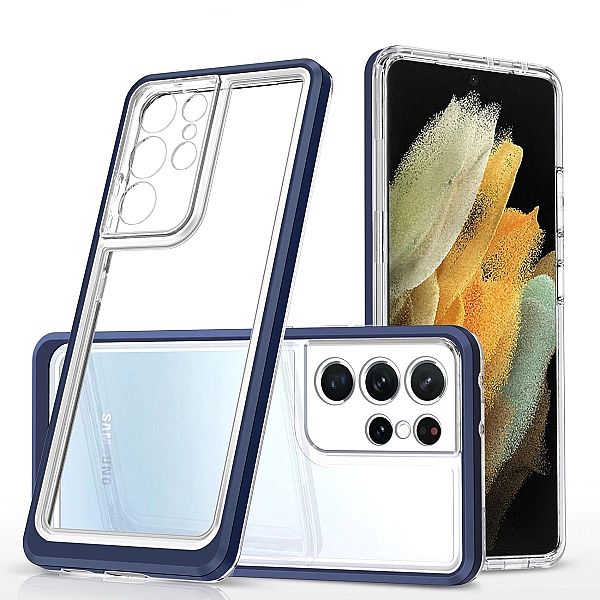 Clear 3in1 etui do Samsung Galaxy S21 Ultra 5G żelowy pokrowiec z ramk