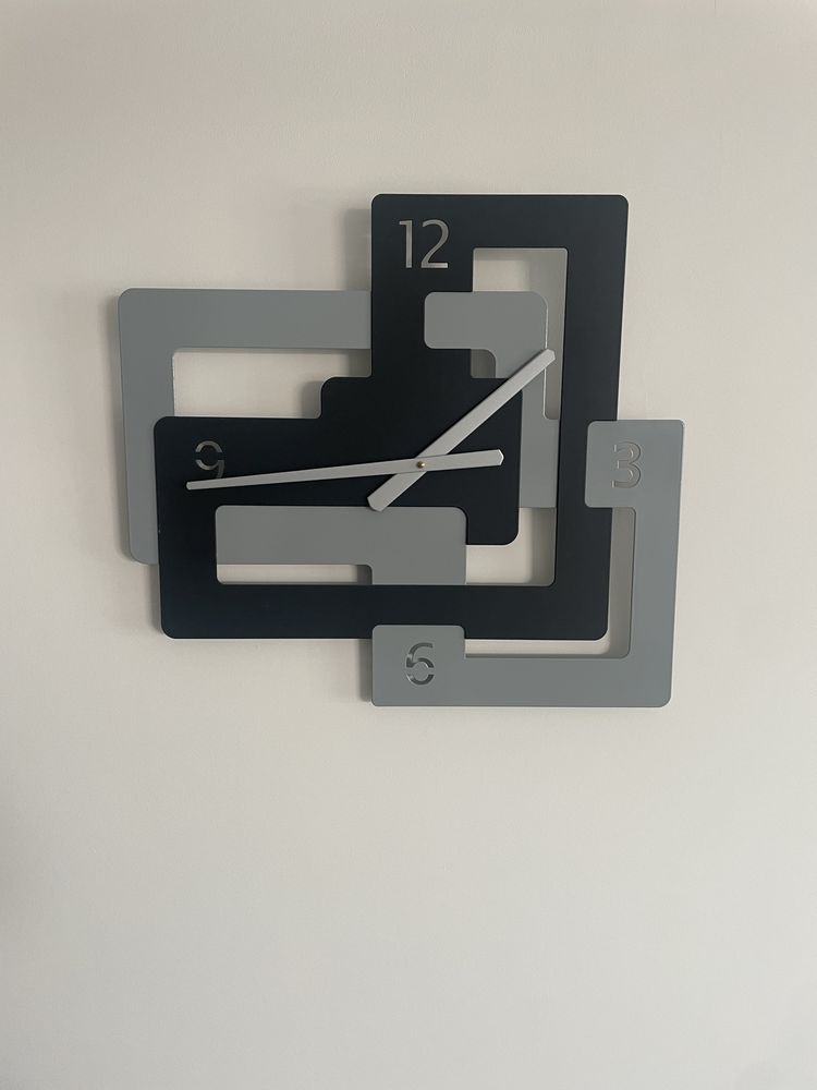 Loftowy zegar ścienny metal duży