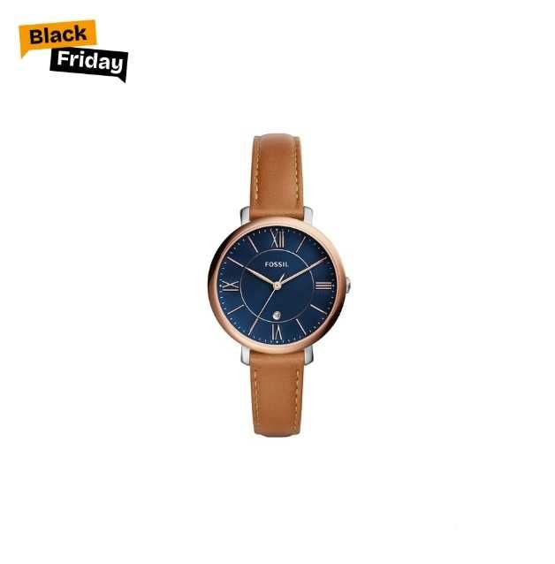 Fossil ES4274 Jacqueline. Синій циферблат, шкіра 36 мм. Розпродаж!