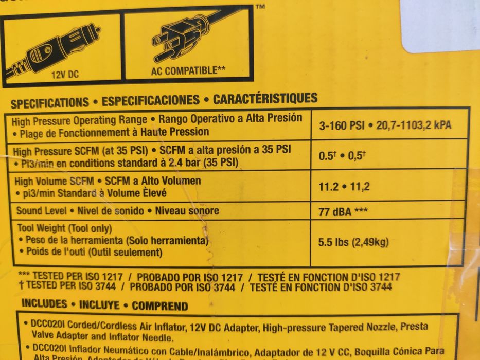 DeWalt DCC020I 20V Max компресор акумуляторний оригінал США