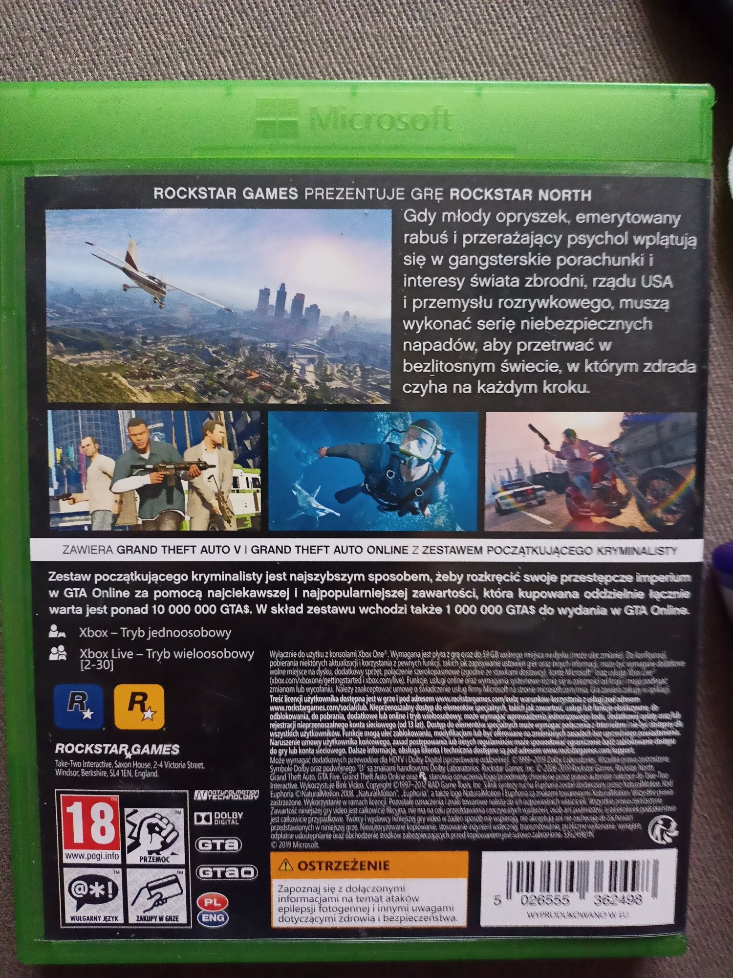 Zestaw gry na Xbox one need for speed grand the auto v