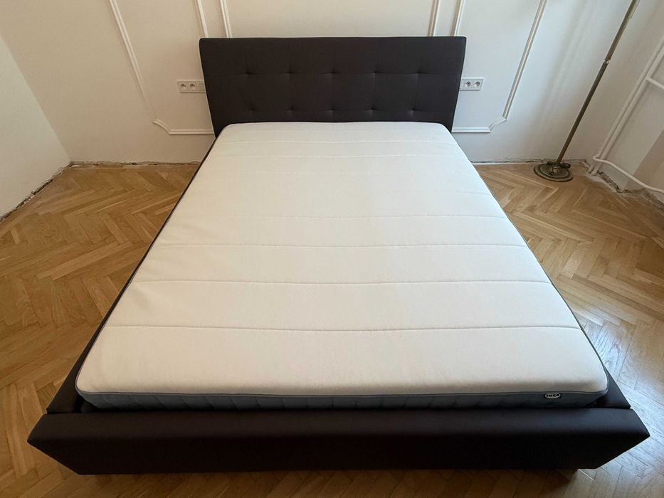 Łóżko tapicerowane Amber 160x200 - nowe, eleganckie, z pojemnikami