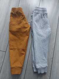 Spodnie dresowe 92 98 musztardowe szare terranova