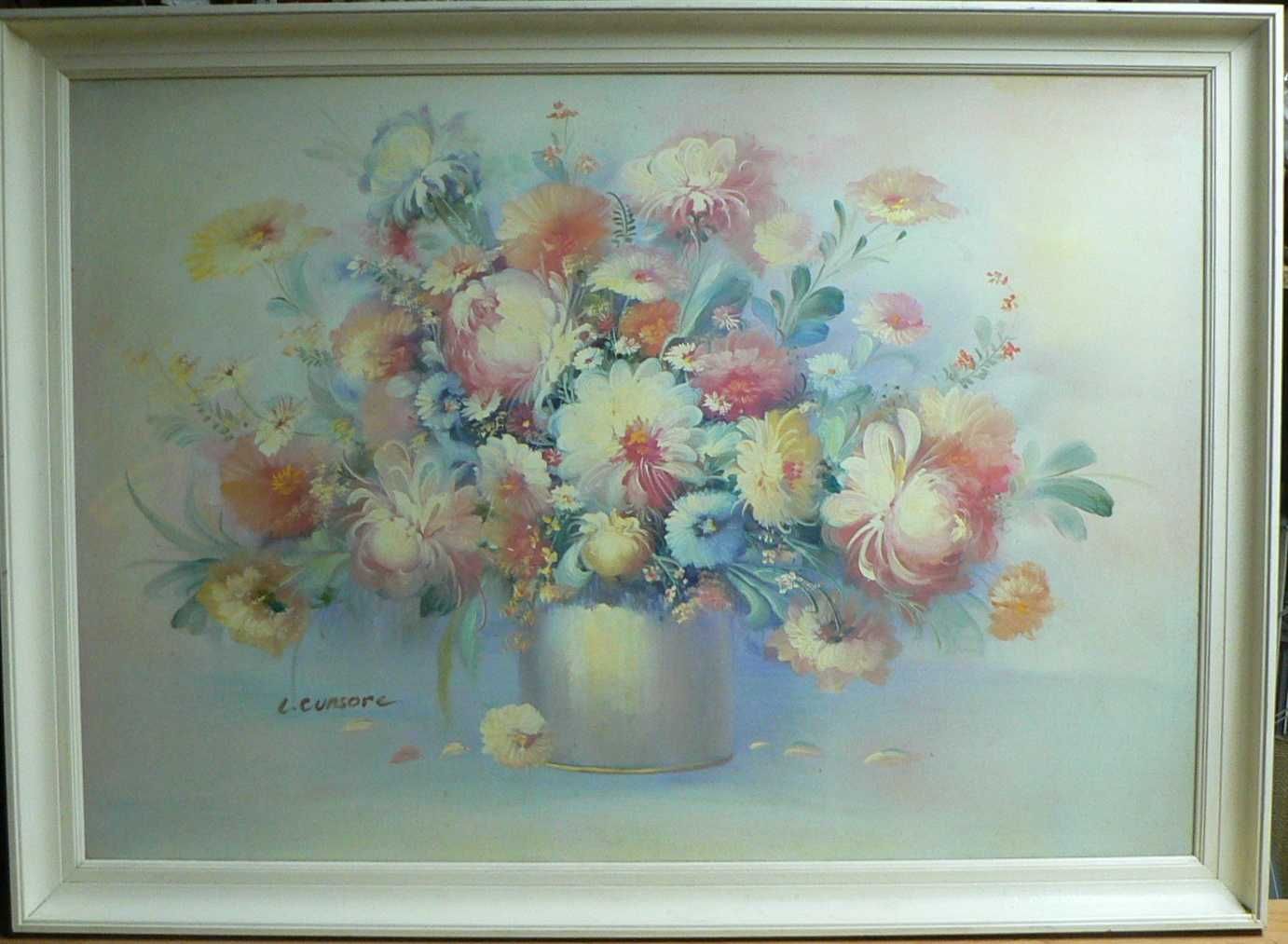 obraz kwiaty martwa natura - reprodukcja 110 x 79 cm
