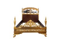 Cama Estilo Luís XV | Bronze Dourado | Estrutura Completa