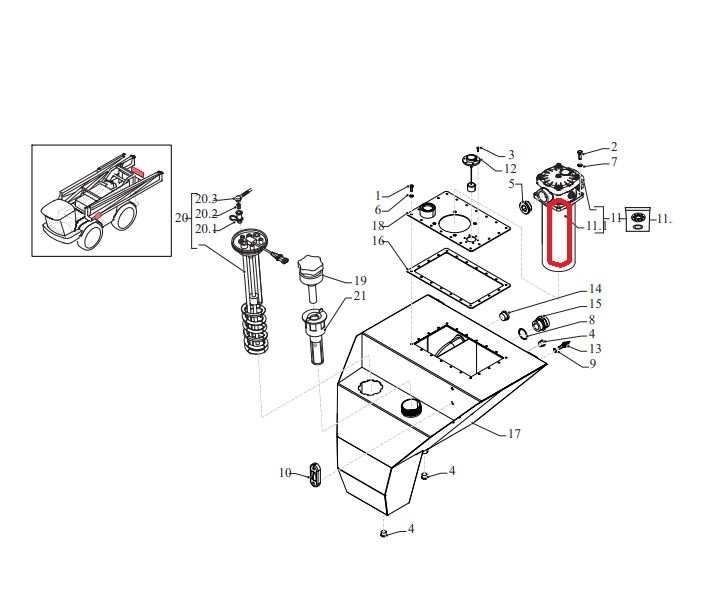 Filtr hydrauliki powrotny wkład C03 do opryskiwacza AGRIFAC CEBECO